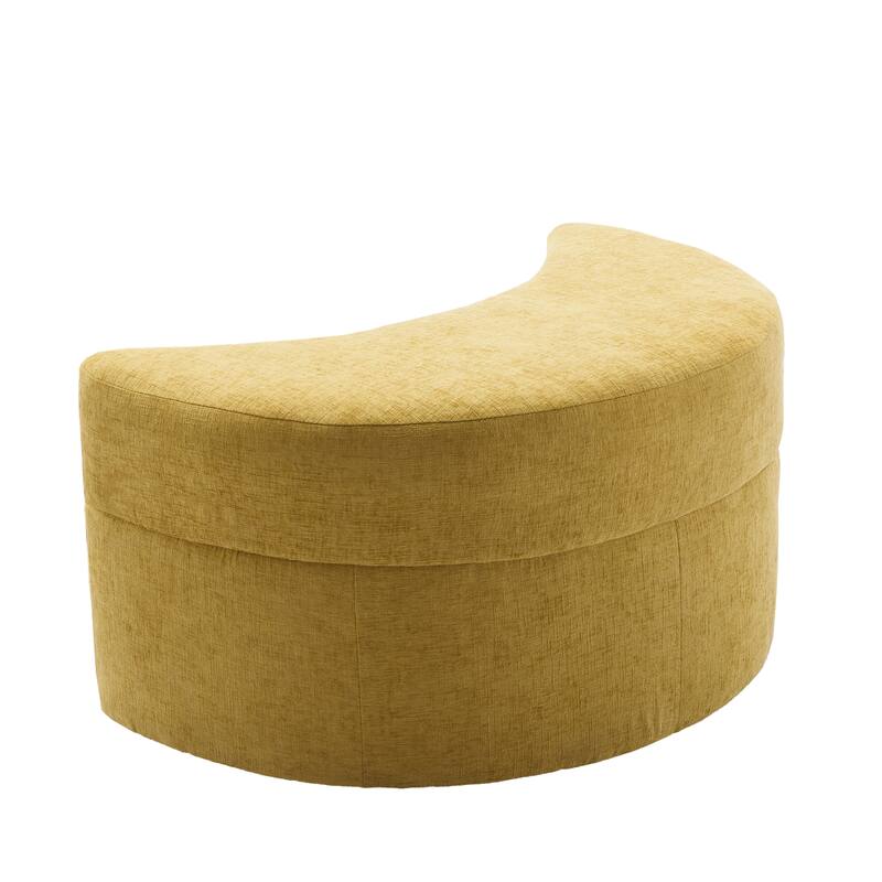 Oversized Upholstered Swivel Barrel Chairs with Storage Ottoman
