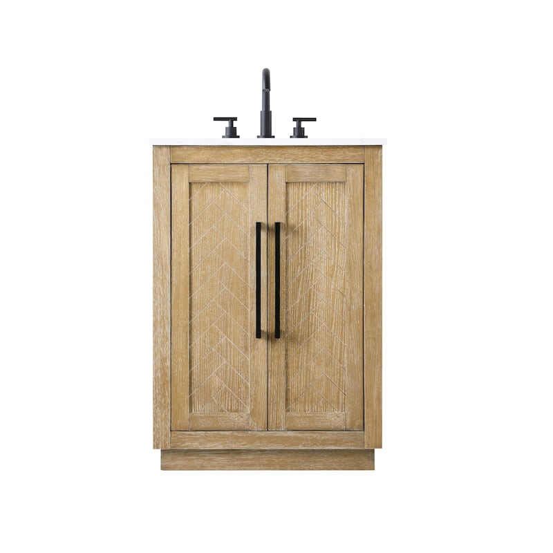 Elegant Lighting VF29024 Chase 24" Free Standing Single Basin Vanity - Linen Oak