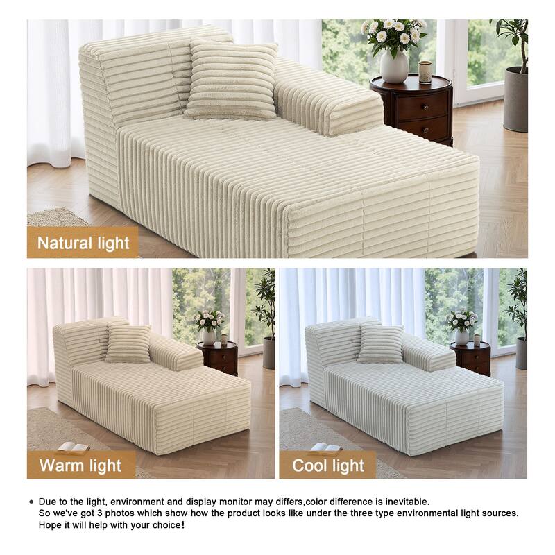 Plush Oversized L-Shape Chaise Lounge