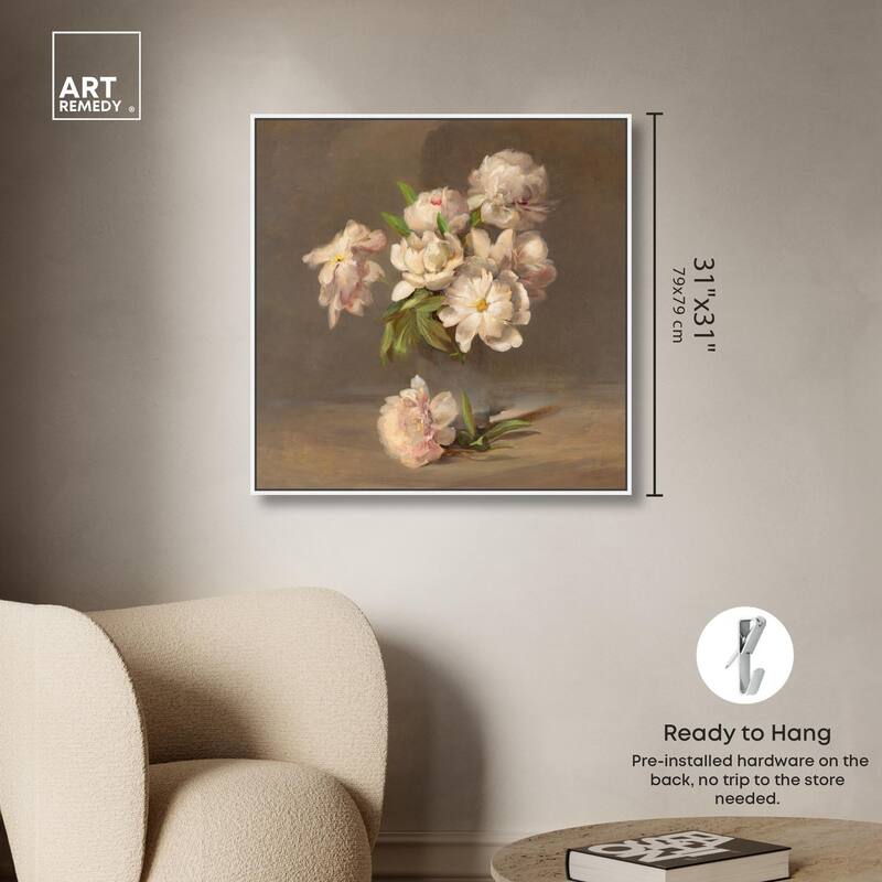 Porter Peonies in a Vase Canvas by Art Remedy