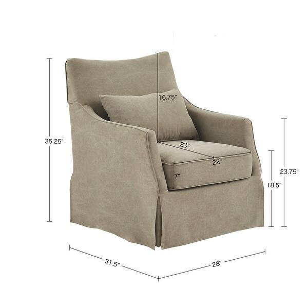 dimension image slide 0 of 3, Martha Stewart London Skirted 360 degree Swivel Chair