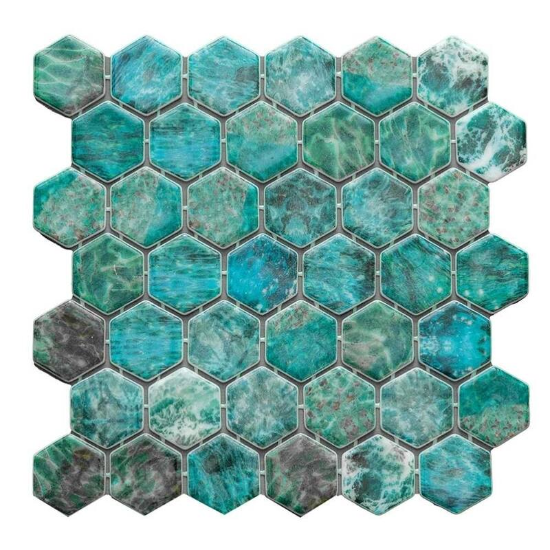 Eterna Hex 2x2 Glass Hexagon Mosaic Tile - Floor, Wall & Backsplash