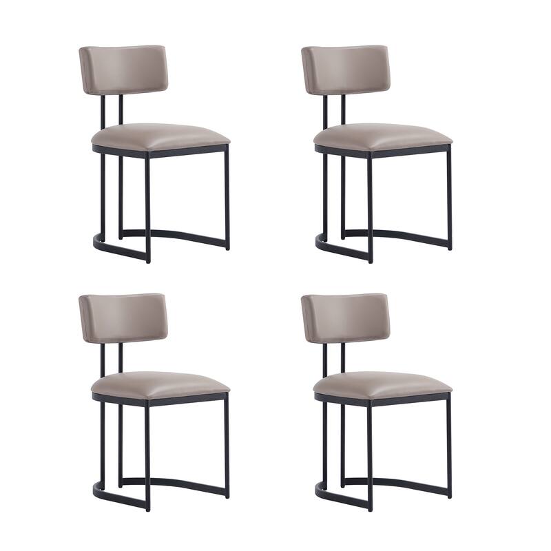 Manhattan Comfort Juno Metal Vegan Leather Side Chair