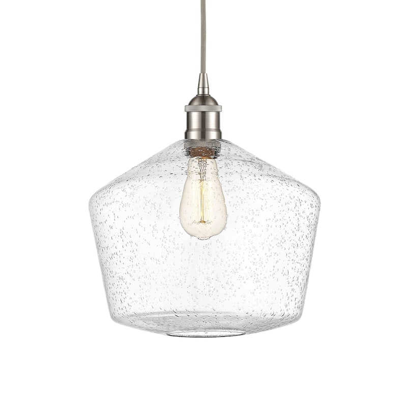 Innovations Lighting 616-1P-14-12 Cindyrella Pendant Cindyrella 12" - Brushed Satin Nickel / Seedy