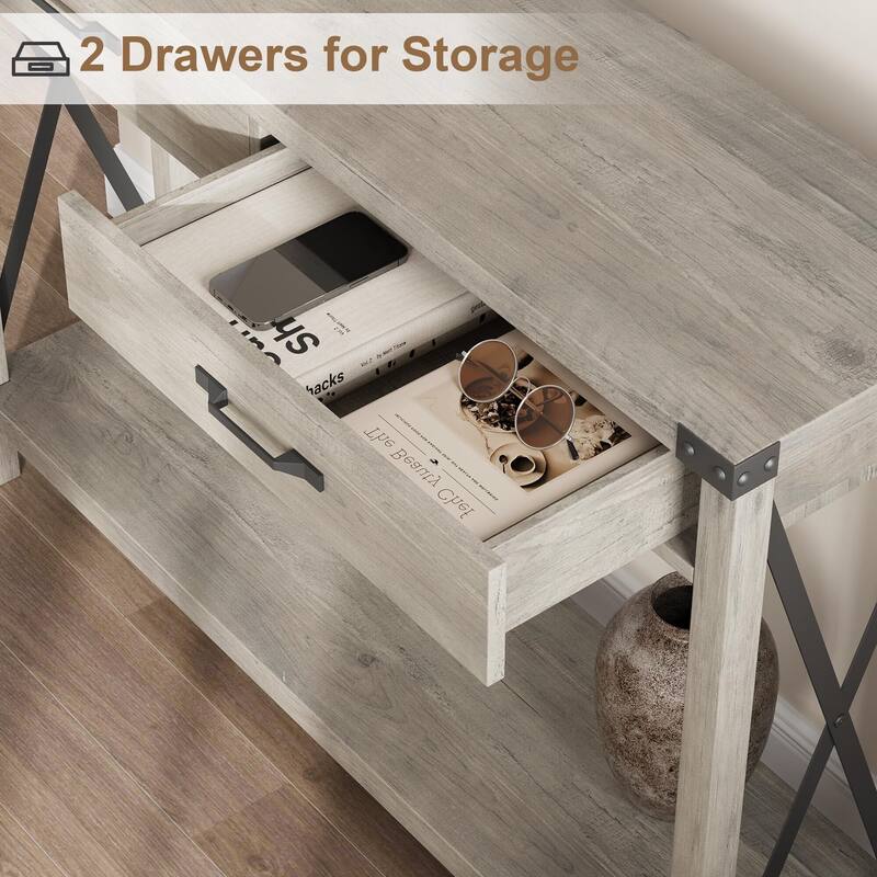 31-inch Side Table Suitable for Entrances, Hallways, and Living Rooms Two-Tier