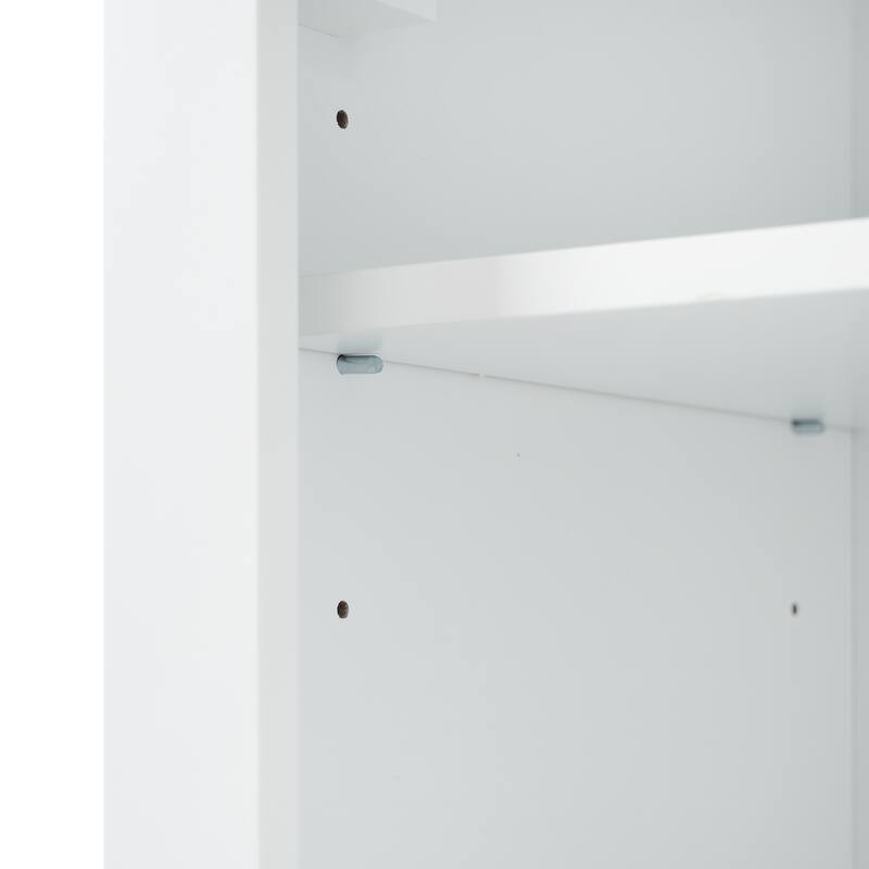 Roomfitters 71" Tall Freestanding Bathroom Cabinet with Damping-Hinge Doors, Drawers and Adjustable Shelves, White