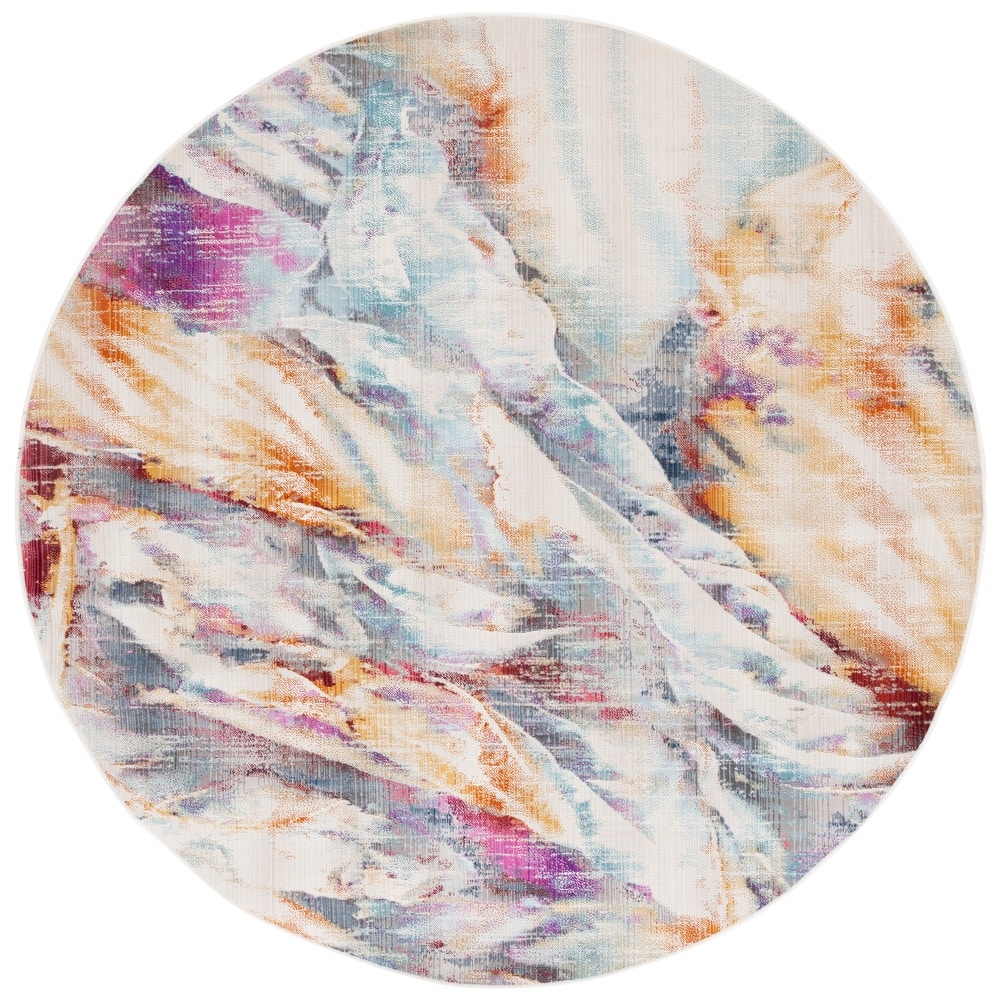 SAFAVIEH Rainbow Hiekje Indoor/Outdoor Boho Waterproof Patio Backyard Rug