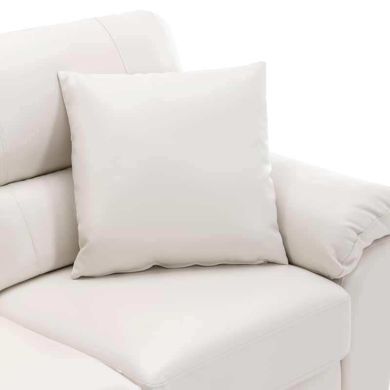 Upholstered Living Room Set, 3 Pieces - Faux Leather Loveseat, Sofa with Ottoman