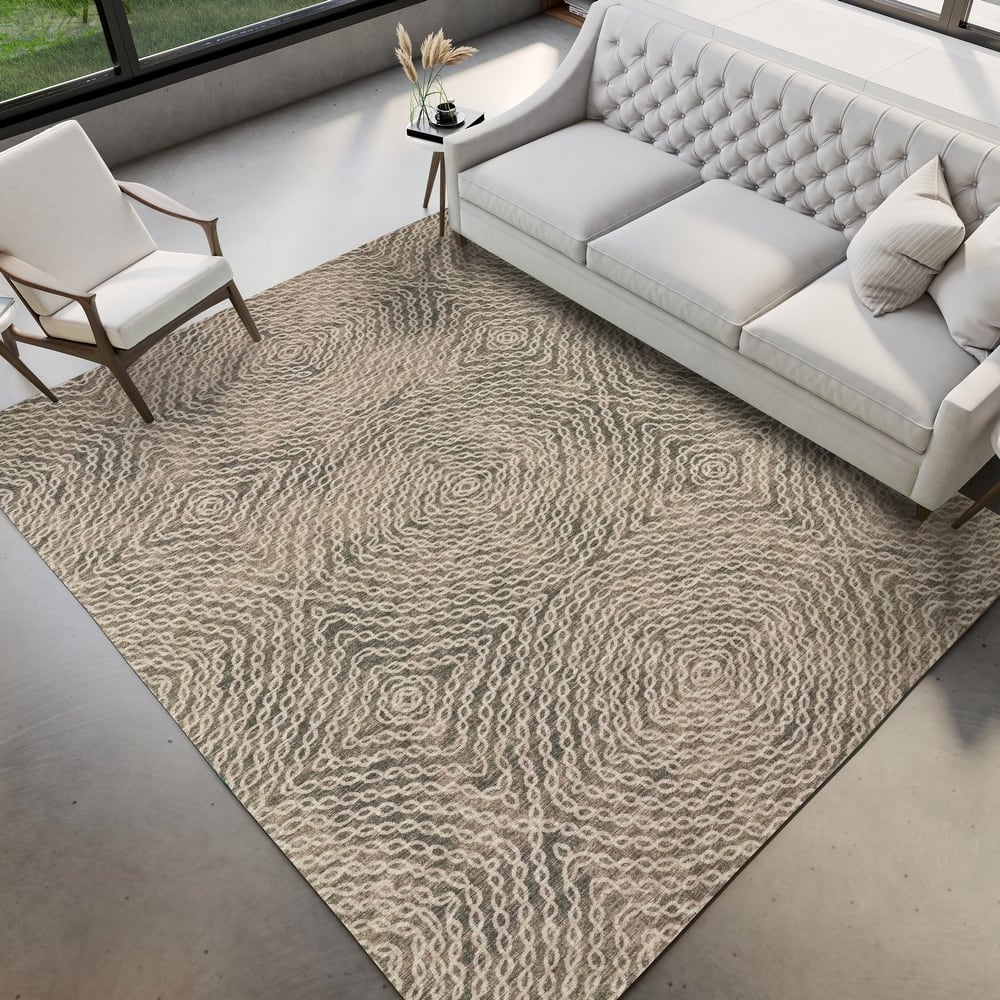 Indoor/ Outdoor Addison Bravado Link Washable Area Rug