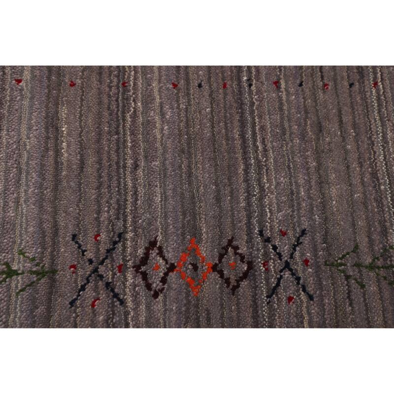 ECARPETGALLERY Hand Loomed Kashkuli Gabbeh Grey Wool Rug - 4'9 x 6'11