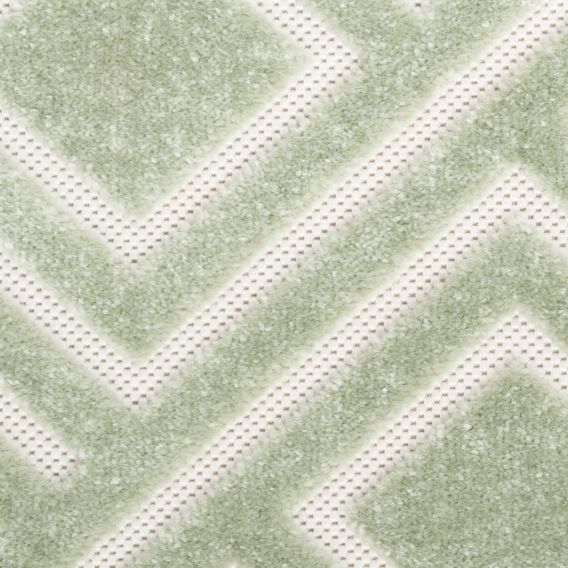 Nourison Casual Indoor only Geometric Area Rug - 5' 3" x 7' - Green - Rectangle