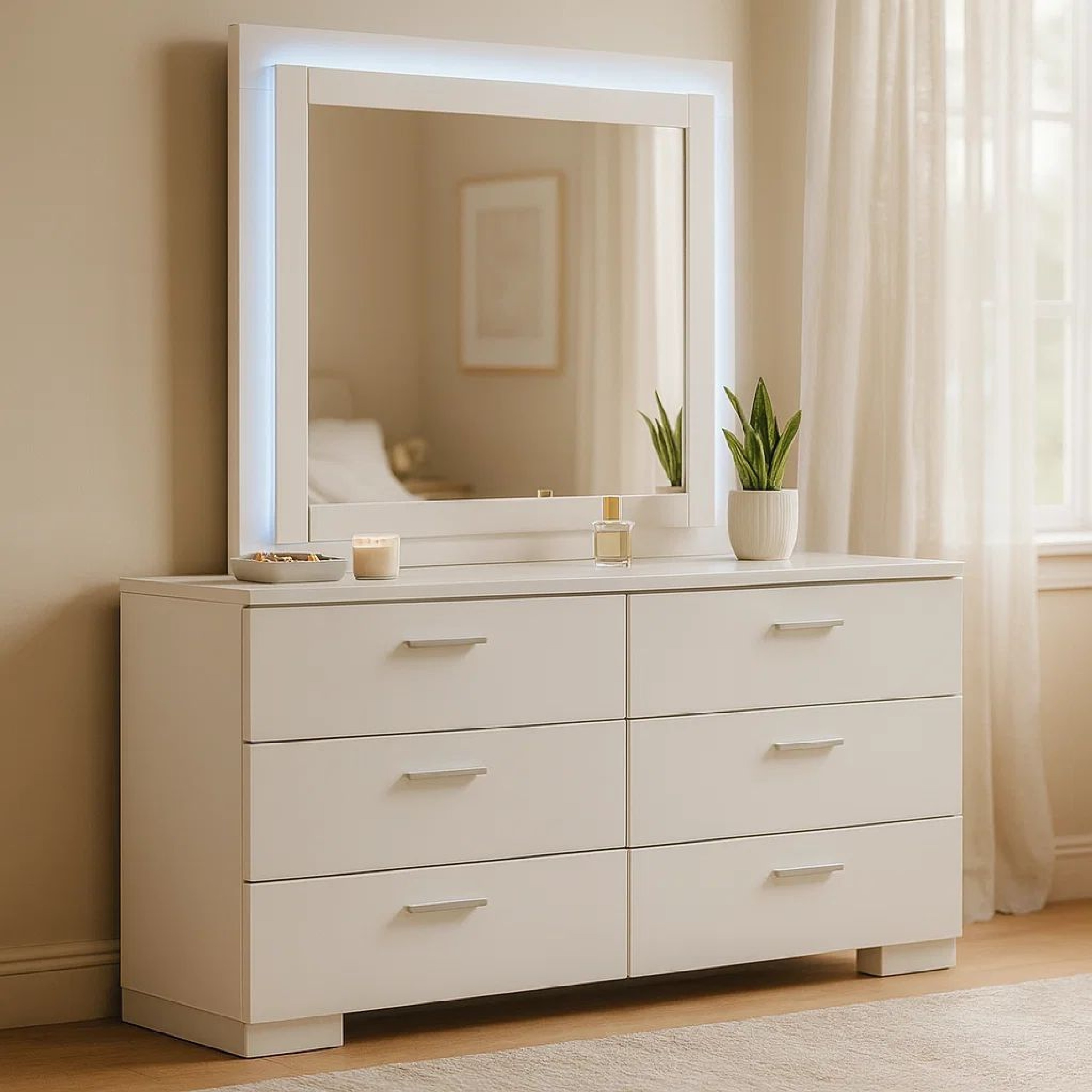 glossy white dresser Polar Contemporary Gloss / Organize your clothing collection in style with this sleek Onda Double Dresser (White)