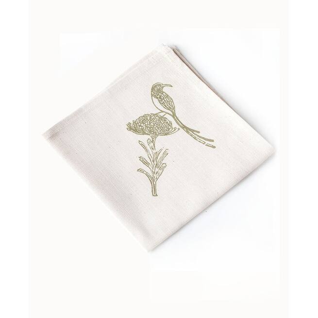 French Home Set of 4 Sugarbird Napkins - Sage