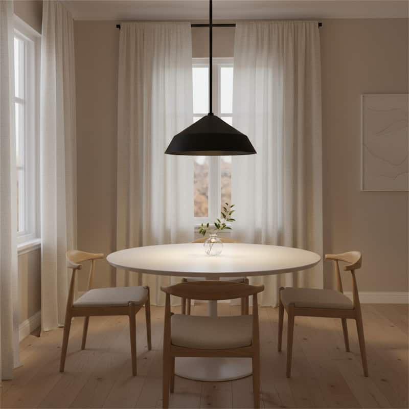 14" Diameter Integrated LED Black Pendant