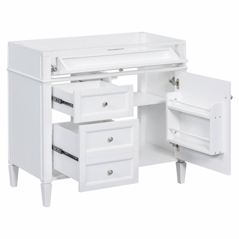 36'' Bathroom Vanity with Top Sink, 3 Drawers for Stylish Storage - Without sink - White