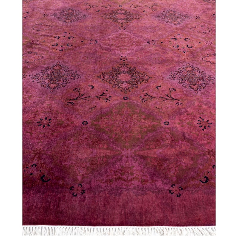 Overdyed One-of-a-Kind Hand-Knotted Area Rug - Purple - 7' 1" x 7' 1"