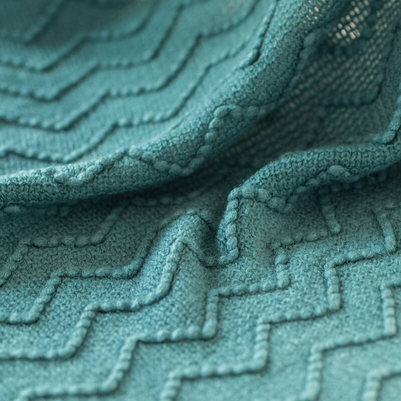 Decorative Throw Blanket - 50x60in Soft Knit with Delightful Fringe Edges for a Sophisticated and Cozy Touch to Your Home