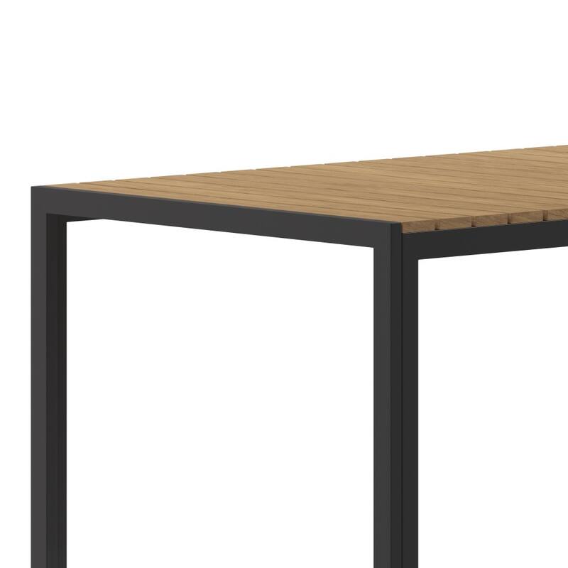 Commercial 55 x 31 Faux Teak Outdoor Patio Table