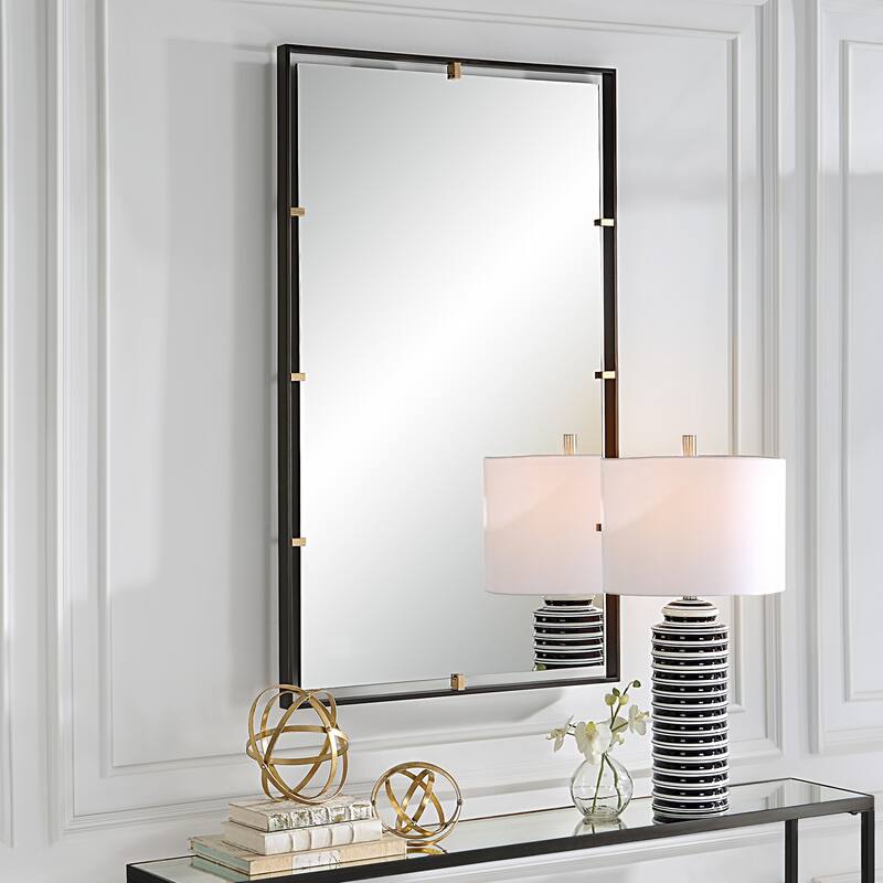 3-Dimensional Rectangular Wall Mirror - 50" - Bronze