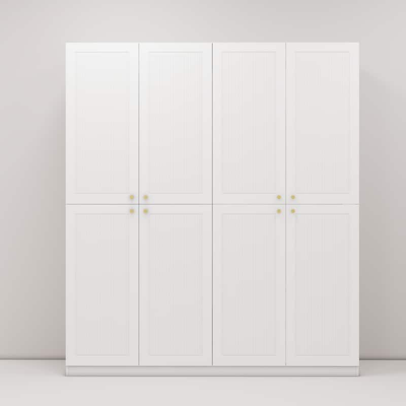 Modern White 63" Wide 4-Door Closet System