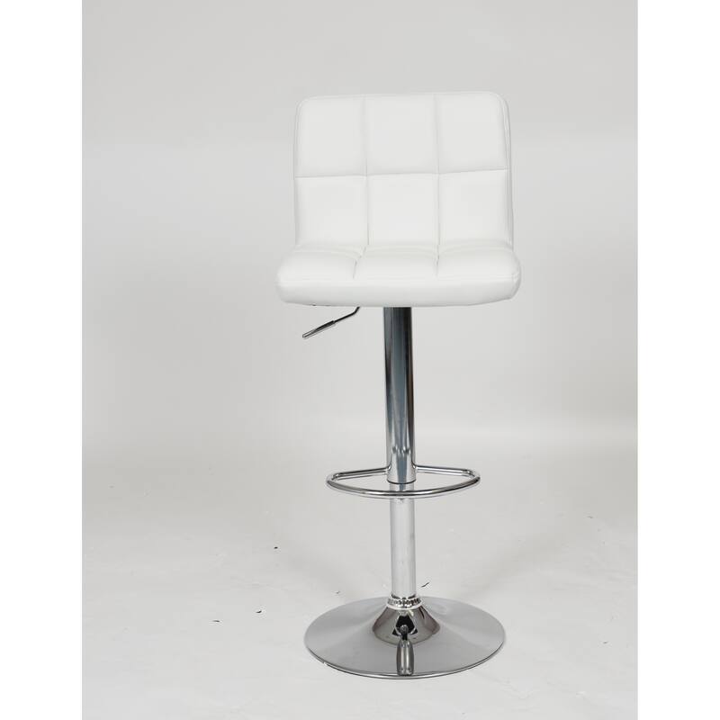 PU Leather Adjustable Swivel Barstools Set of 2, Hydraulic Counter Height Chair with Footrest for Kitchen Island, Dining Room