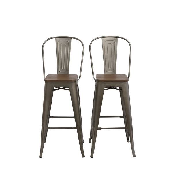 Shop Antique Bronze Distressed Wood 30 Inch Bar Stools On Sale Overstock 22884556