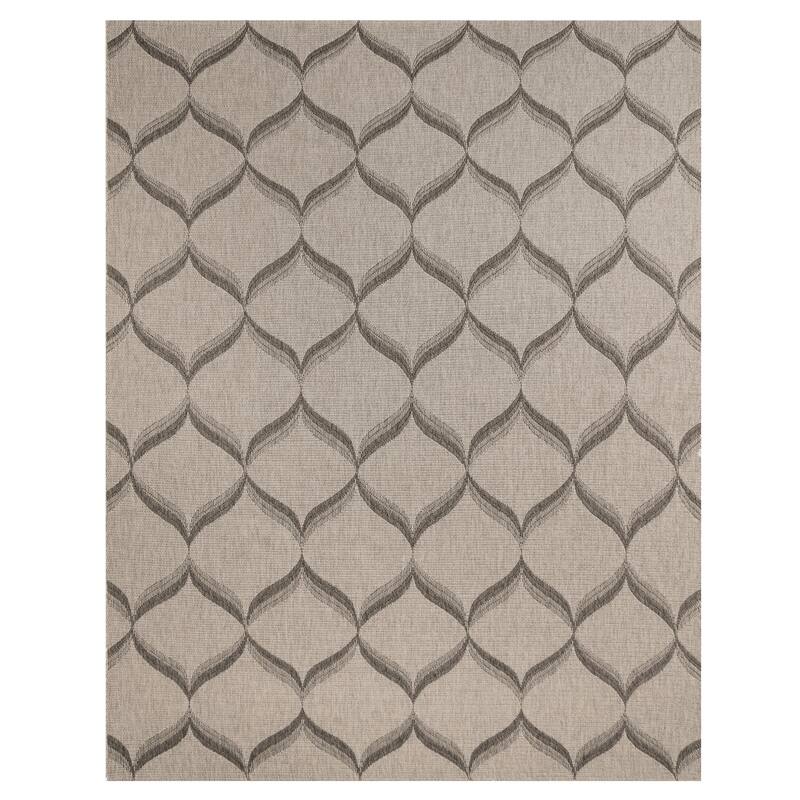 Gertmenian Grace Premium Multi-Size Multi-Colored Flatweave Indoor/ Outdoor Area Rug Collection - 8'10"x13'1" - MASSELIN PEWTER