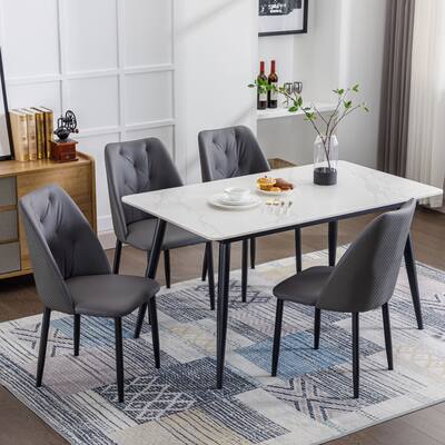 4 Pcs Modern Dining Chairs, Leather Chairs for Dining Room, Kitchen