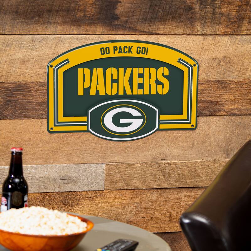 Green Bay Packers Embossed Steel Wall Sign, 11" x 17"