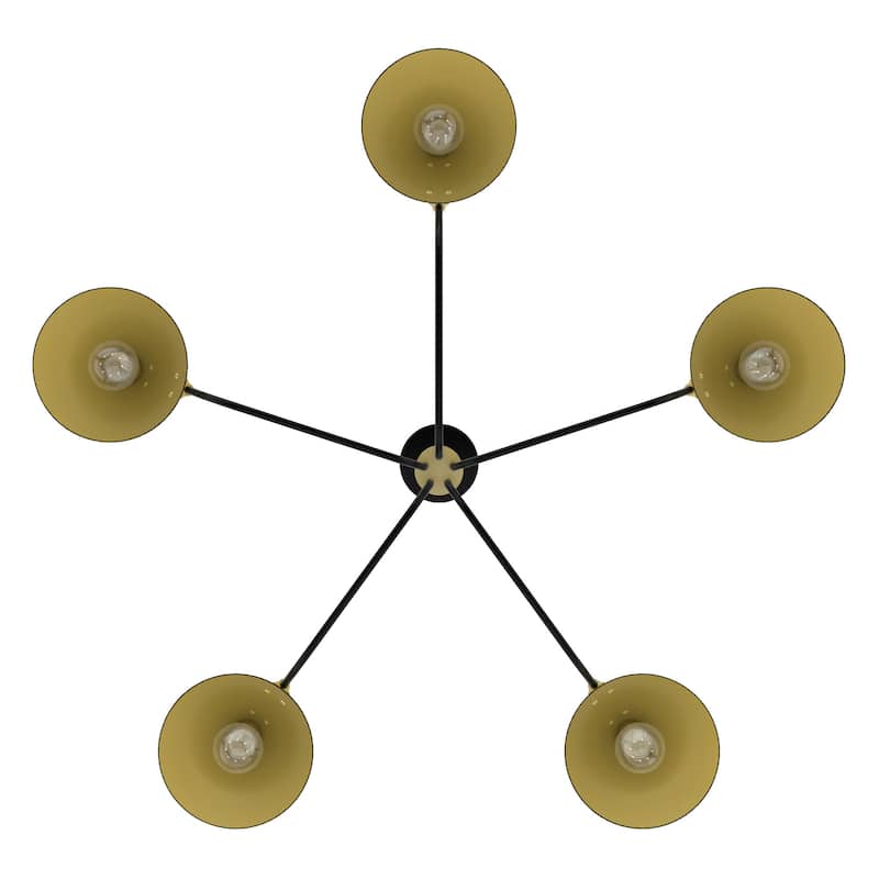 Hunter Grove Isle 5-Light Chandelier, Dining Room, Entry, Mid-Century Modern, Geometric