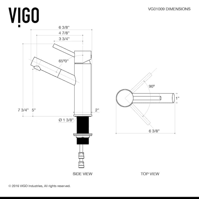 VIGO Noma 8" H Single Handle Single Hole Bathroom Faucet