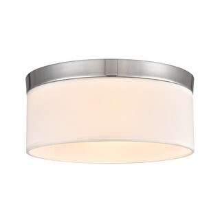 2-Light Flush Mount Ceiling Light Fixture with Drum Shade - 12 ...
