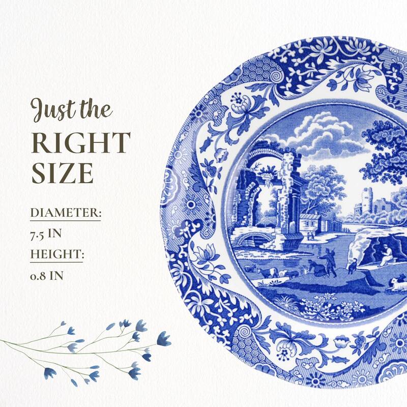 Spode Set of 4 Blue Italian Plates