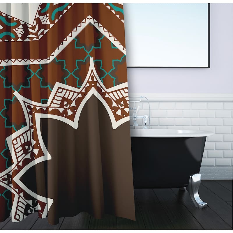 71 x 74-inch Rising Star Geometric Print Shower Curtain