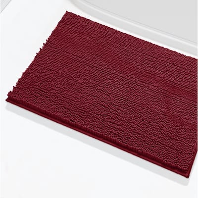 36"x24" - Burgundy Soft Cozy Plush Chenille Bath Mat Bathroom Rug