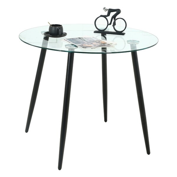 Elegant round hotsell glass dining table