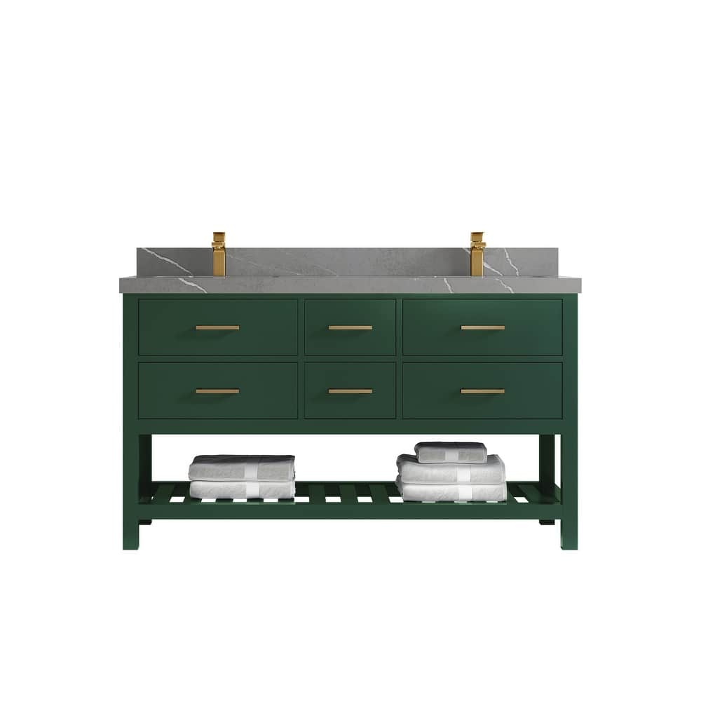 Willow Collections 60 in. W x 22 in. D Parker Double Sink Bathroom Vanity with Countertop