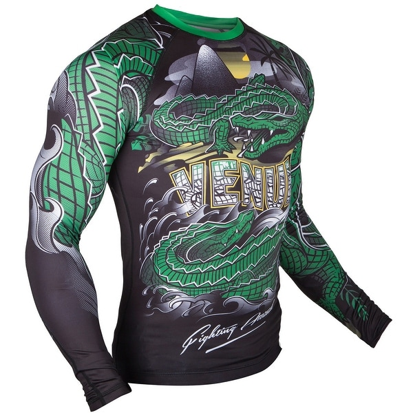 Venum Crocodile Dry Tech Short Sleeve MMA Rashguard Black//Green