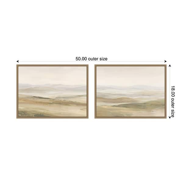 Kate and Laurel Fading Fields III & IV 2 Piece Framed Canvas Wall Art ...