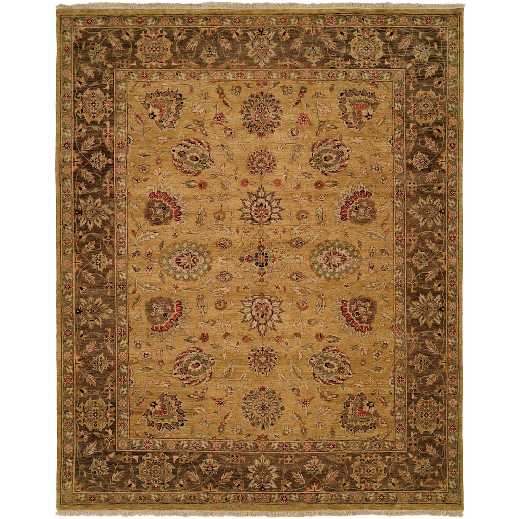 Traditional Multi-Colored Hand-Knotted Wool Area Rug