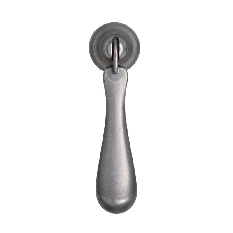 Utopia Alley Danbury Cabinet Ring Pull Knob - Vintage Cabinet Pewter Hardware with Hand, Metal Drawer Pull Knobs 3.0"