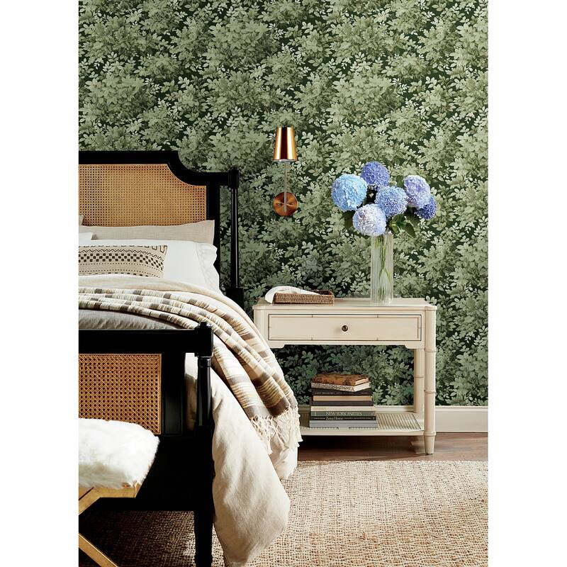 A-Street Prints Greenwood Dark Green Deciduous Wallpaper