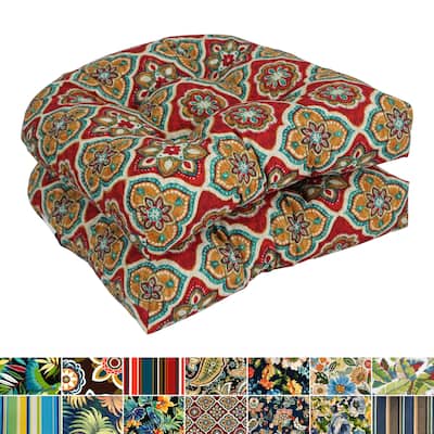 19-inch Rounded Back Indoor/Outdoor Chair Cushions (Set of 2)
