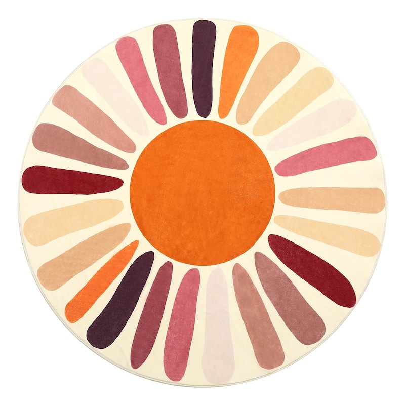 Garvee Rainbow Sol Kids Area Rug
