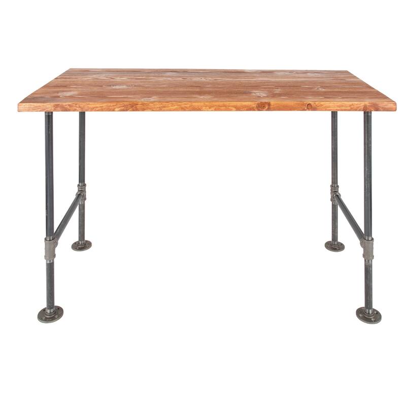 PIPE DECOR Solid Reclaimed Wood Desk with Authentic Industrial Pipe Legs - Sunset Cedar