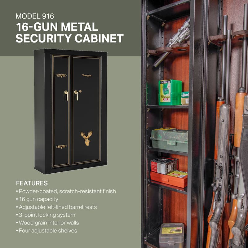 16 Gun Metal Cabinet with Storage