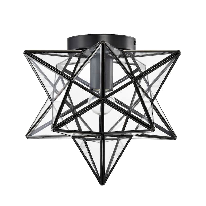 Estrelya Starburst Flushmount Ceiling Lamp with Glass Faces