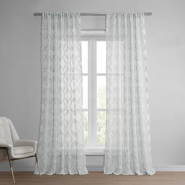 Exclusive Fabrics Capella Patterned Linen Sheer Curtain (1 Panel) - Bed ...