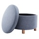 preview thumbnail 10 of 35, WOVENBYRD Large Round Storage Ottoman, Lift Off Lid