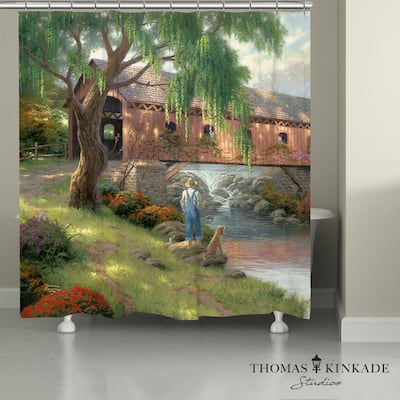 Thomas Kinkade The Old Fishin' Hole Shower Curtain by Laural Home